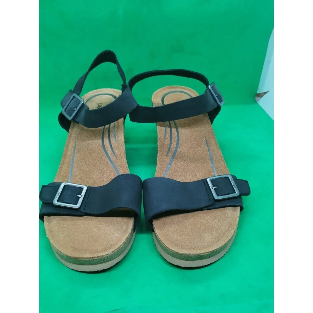 Aetrex Women's Lexa Orthopedic Ankle Strap Arch Support Wedge Sandals Size 10